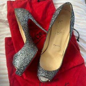 Authentic Christian Louboutin glitter heels size 38.5/8.5